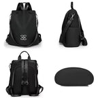 Anti-Diebstahl Rucksack – 3 Trageoptionen, wasserabweisend, Braun & Schwarz