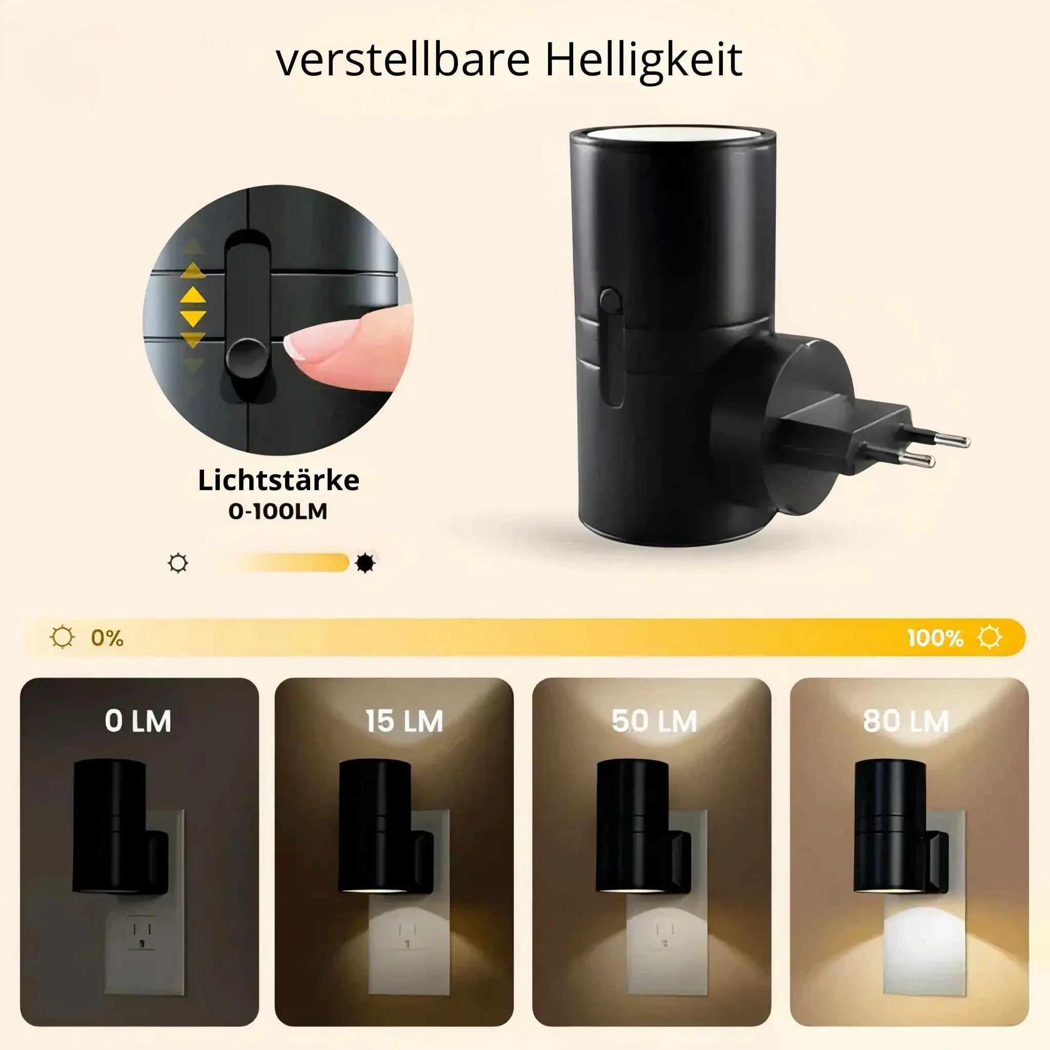 Energiesparende LED-Steckdosen-Nachtlampe — Niedriger Verbrauch spart Geld Mivoza Deutschland