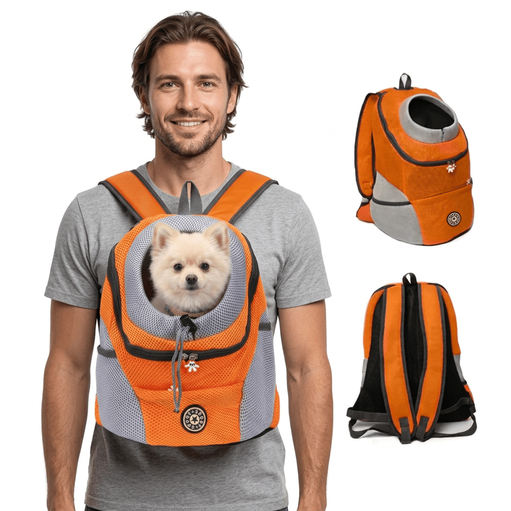 Front-Carrier Dog Backpack — Breathable & Padded, Up to 10 kg