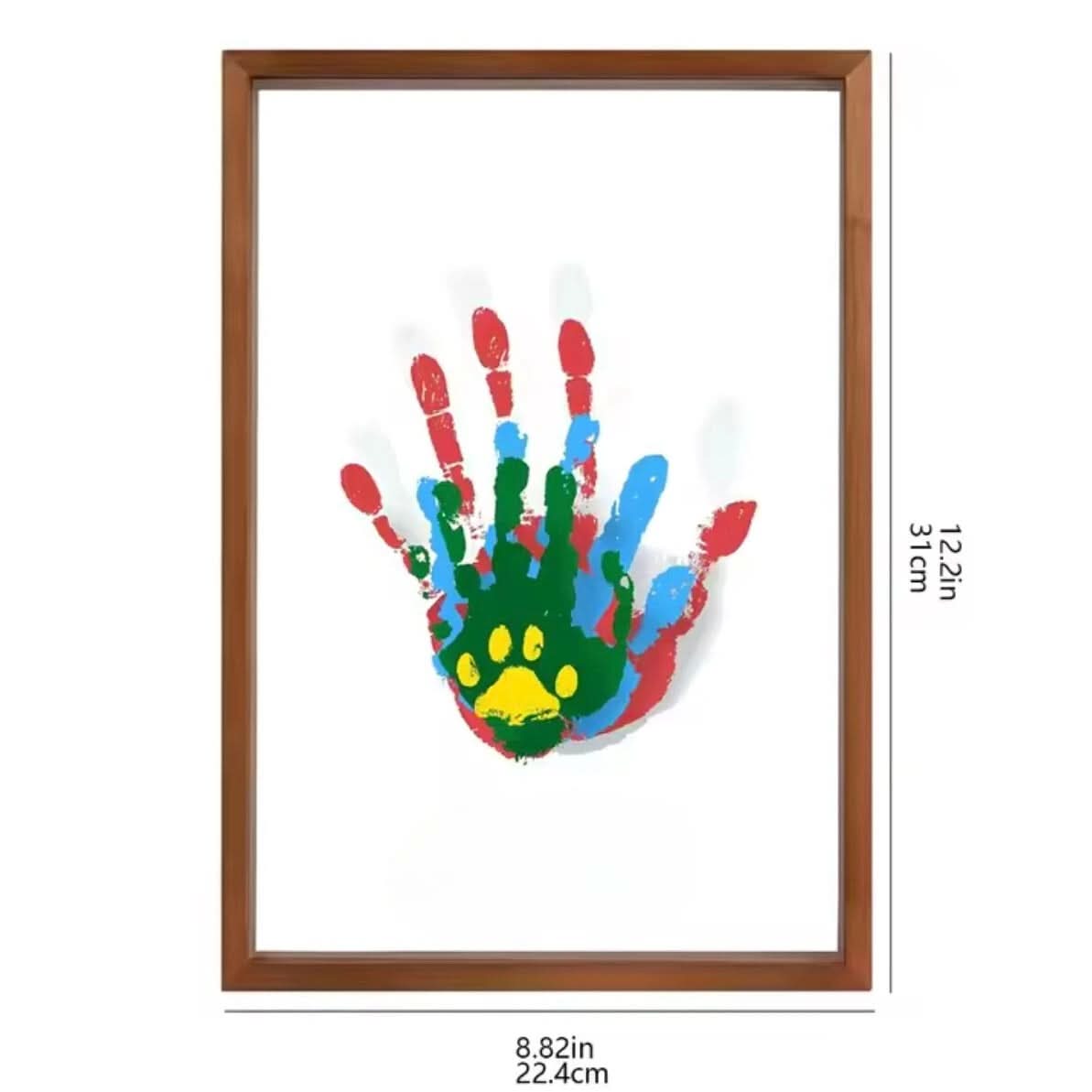 Baby memory frame with clay for hand and footprint impressions
