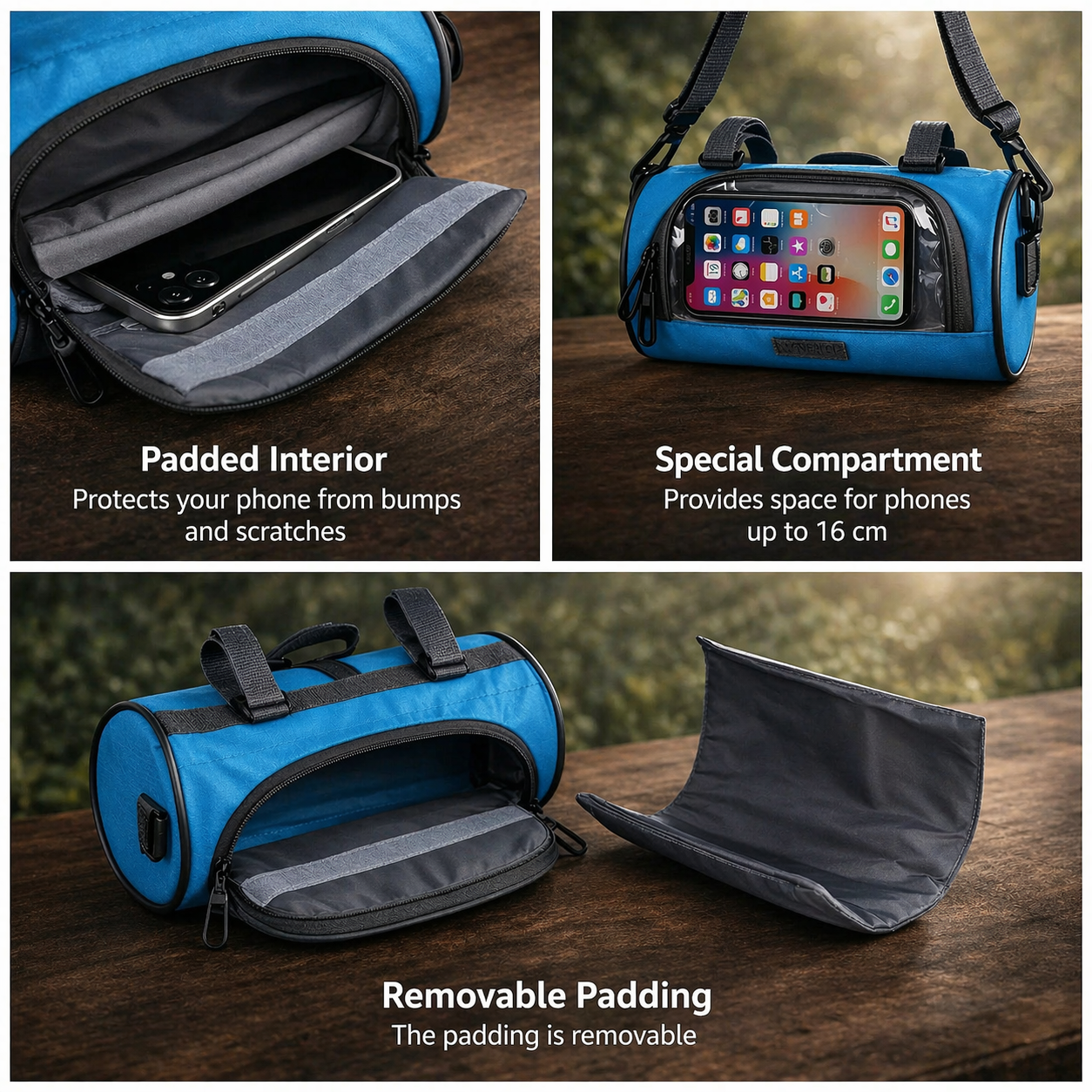 Fahrradlenkertasche mit Touchscreen-Fenster