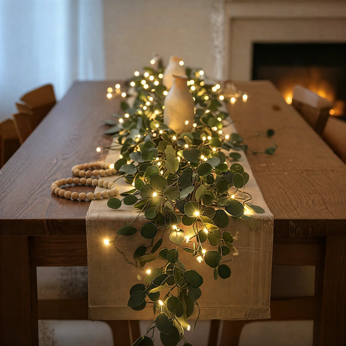 LED-Lichterkette Olivenzweig mit warmweißen Lichtern