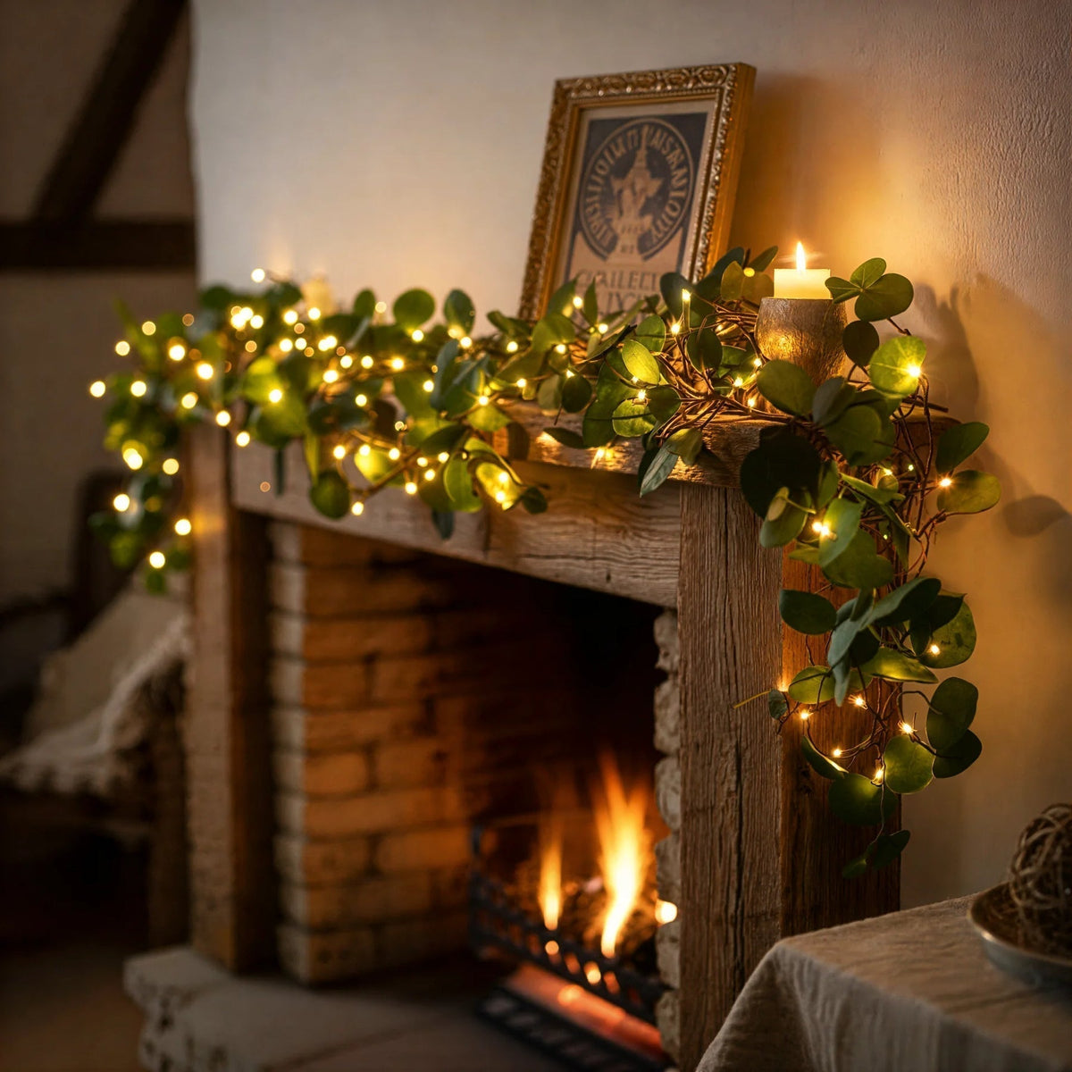LED-Lichterkette Olivenzweig mit warmweißen Lichtern