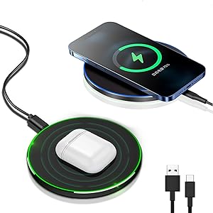 Drahtlose Ladestation 30W mit LED-Ring und USB-C-Kabel