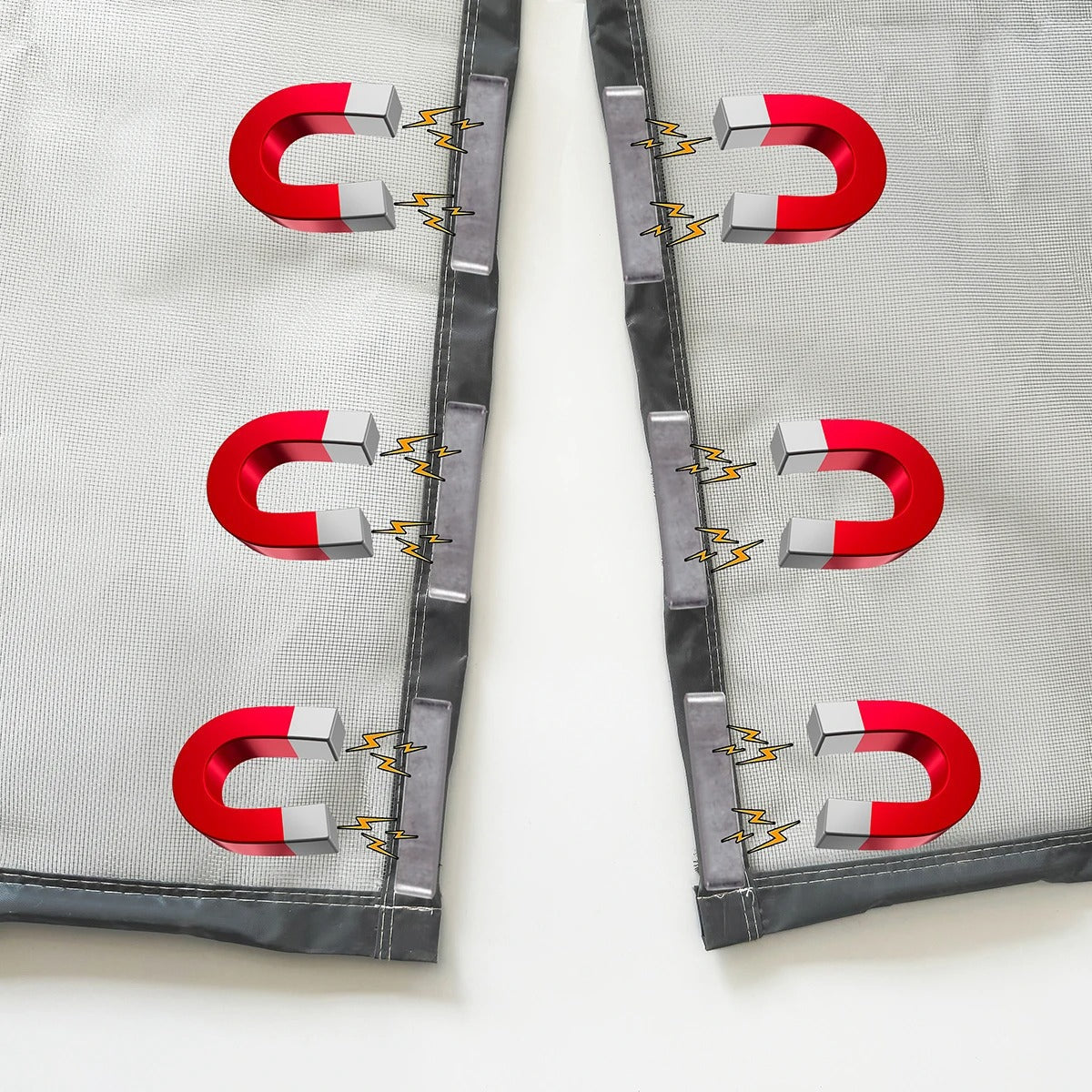Magnetische Fliegengittertür mit automatischem Verschluss