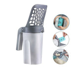 Cat litter scoop with collection container and poop bags