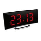 Digital LED Alarm Clock with Curved Display and Temperature Indicator