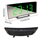 LED-Digitalwecker gebogen mit Spiegeldisplay