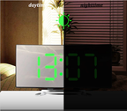 LED-Digitalwecker gebogen mit Spiegeldisplay