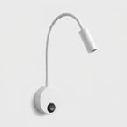 LED reading lamp with gooseneck for wall or table, 30 cm, aluminum