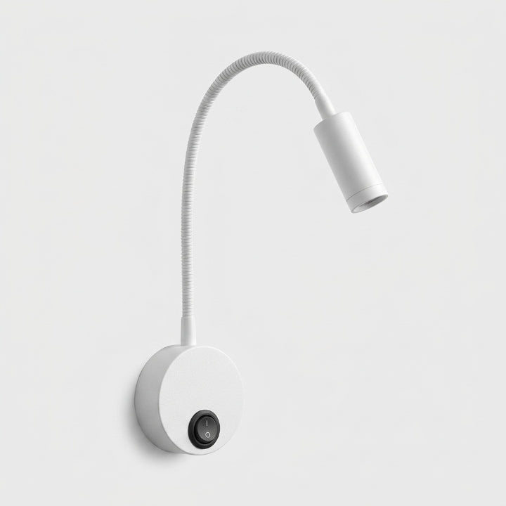 LED reading lamp with gooseneck for wall or table, 30 cm, aluminum