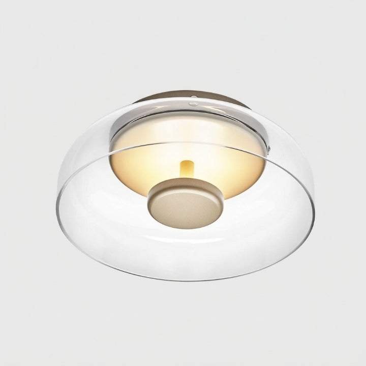 LED Deckenleuchte Glas flach, 9,5 cm hoch, Ø 23 cm, 900 lm, 17 W