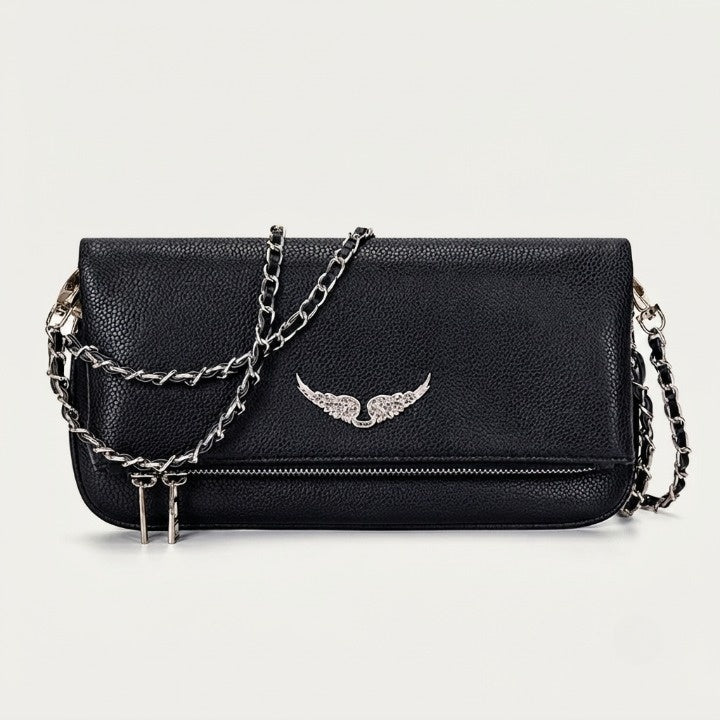 Clutch mit Strassstein-Details und Kettenschulterriemen