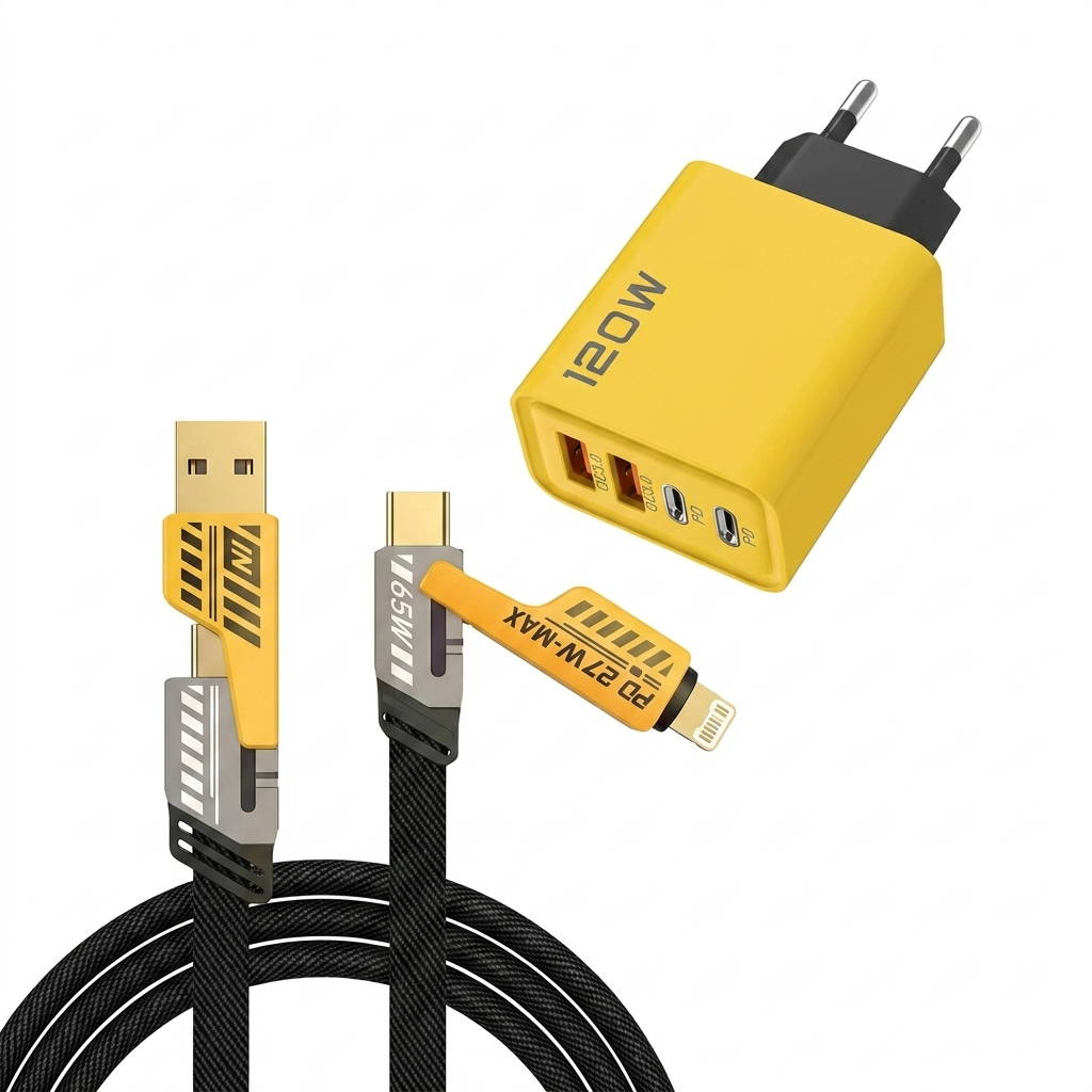 USB fast charger 4 ports – 65W and 120W with USB-C and USB-A