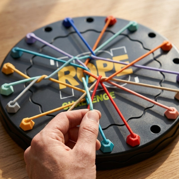 Logic rope game with 10 ropes, including storage bag