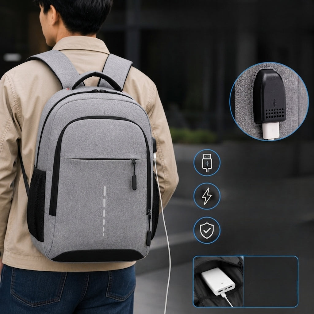 Laptop-Rucksack wasserabweisend mit USB-Anschluss