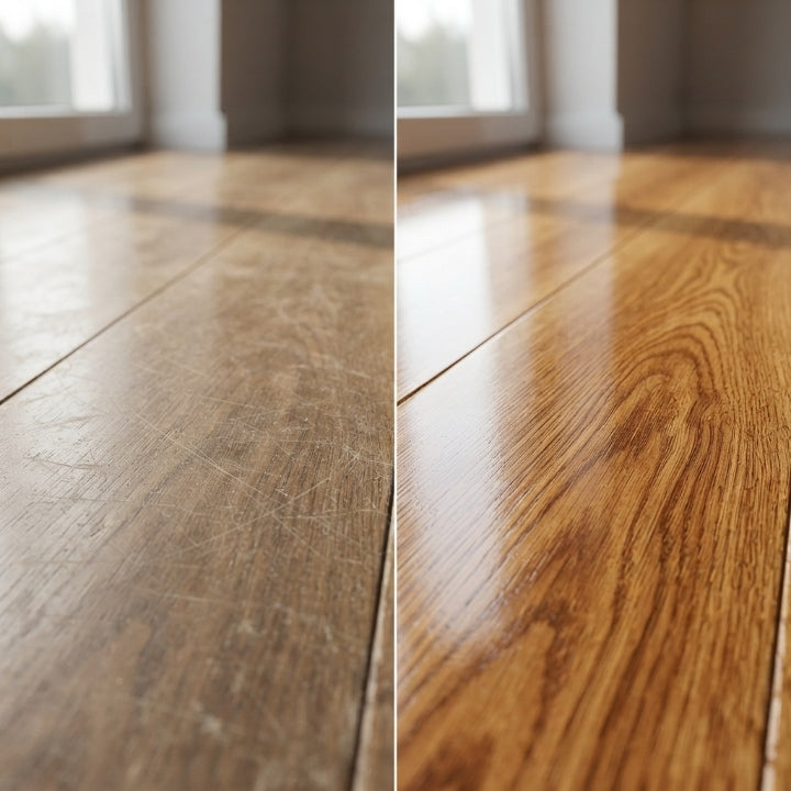 Wood floor polish with scratch repair and protective coating, 150 ml