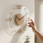 Round Wooden Wall Clock with Silent Movement