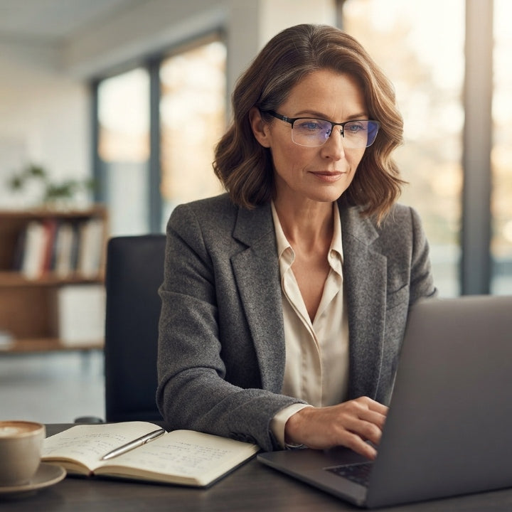 Bifocal reading glasses for near and far – semi-rimless, +1.0 to +4.0 dpt