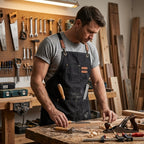 Canvas-Arbeitsschürze mit Kreuzträger – Verstellbar mit Mehreren Taschen