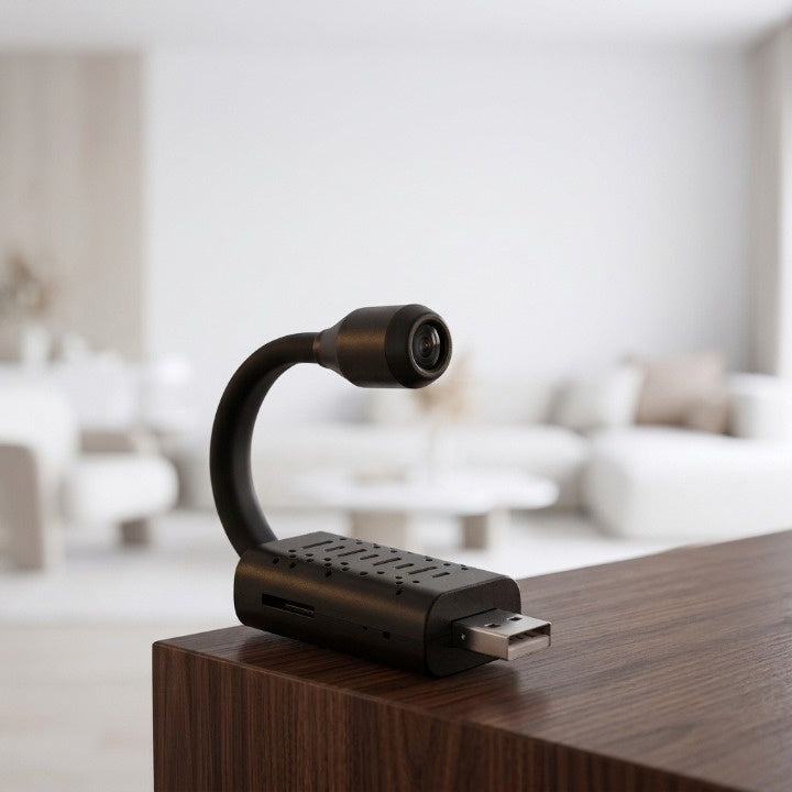 Mini surveillance camera with swivel arm – Wi-Fi and AI detection