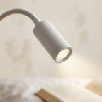 LED reading lamp with gooseneck for wall or table, 30 cm, aluminum