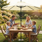 Water-repellent replacement parasol cover with ventilation opening