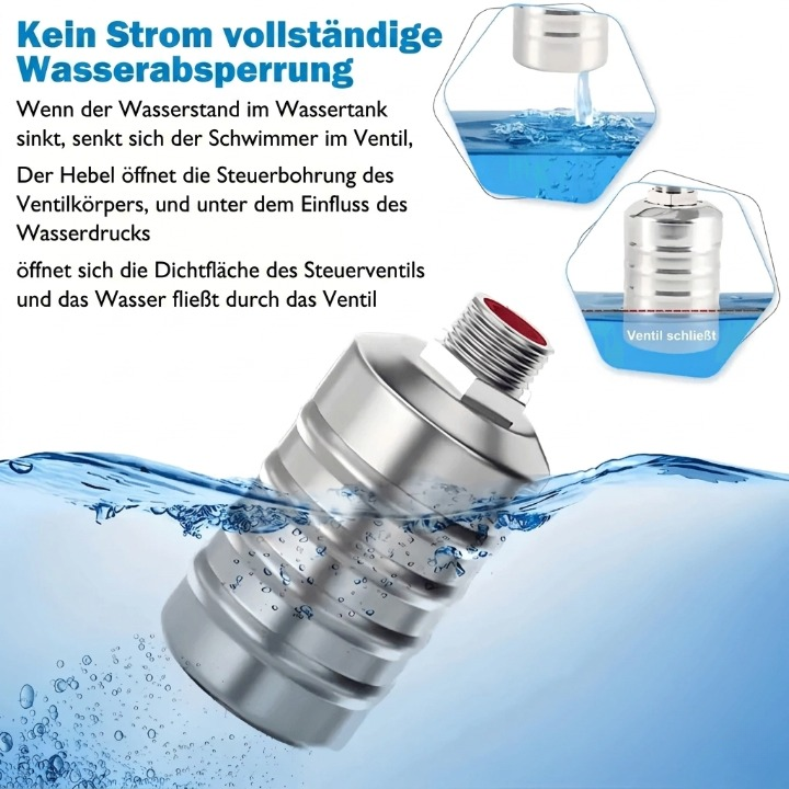 Automatic float valve – stainless steel, without electricity