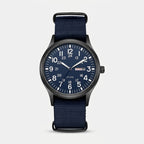 Herrenuhr im Military-Stil mit NATO-Armband, 4,2 cm, 24-Stunden-Anzeige