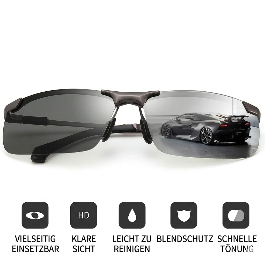 Selbsttönende Sonnenbrille — Photochrom, Polarisiert, UV400-Schutz