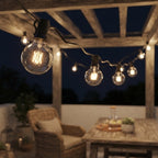 Outdoor LED string lights with warm white light