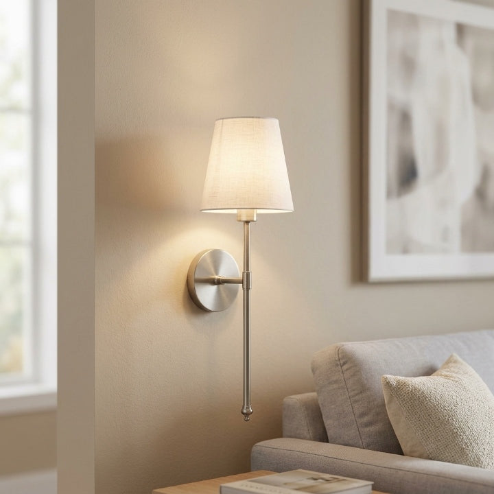 Wireless LED wall lamp with remote control, RGB light and color temperature, no drilling