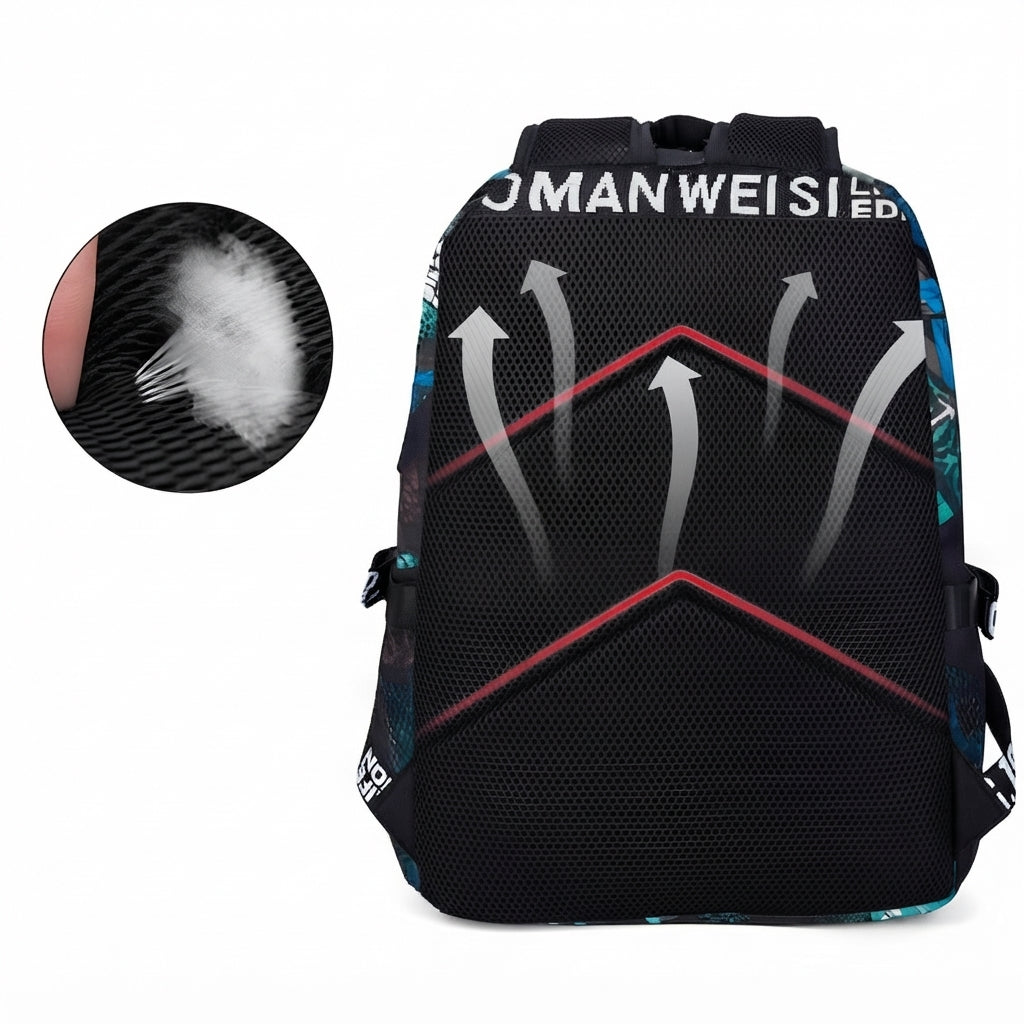 Kinder-Rucksack Hai-Motiv mit USB-Anschluss