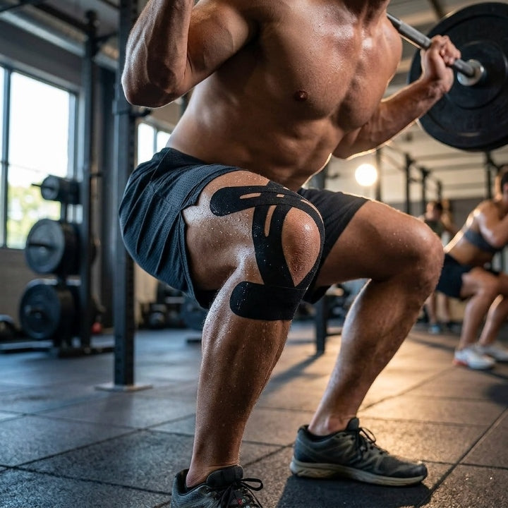 Kinesio Tape Knie vorgeschnitten, 10 Stück, 20 cm, hält bei Schweiß