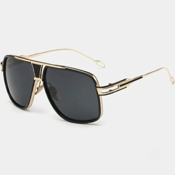 Pilotenbrille – Goldener Metallrahmen, UV400, Übergroße Gläser, 5 Farben