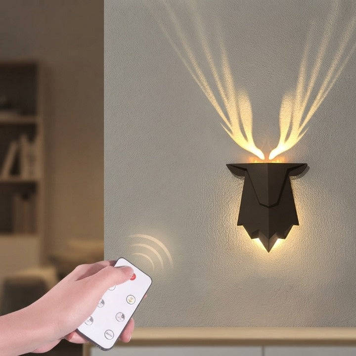 Deer wall lamp with dimming function and remote control