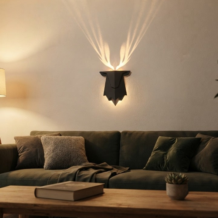 Deer wall lamp with dimming function and remote control