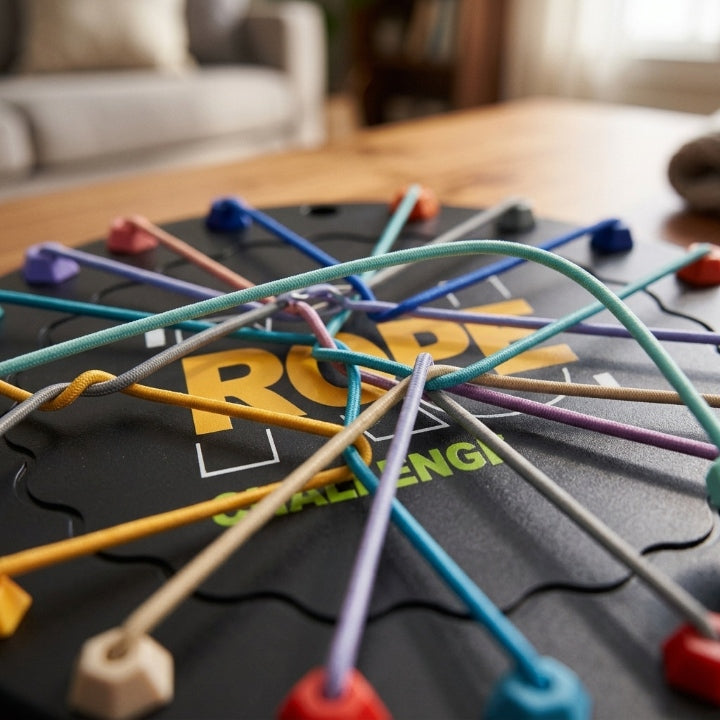 Logic rope game with 10 ropes, including storage bag
