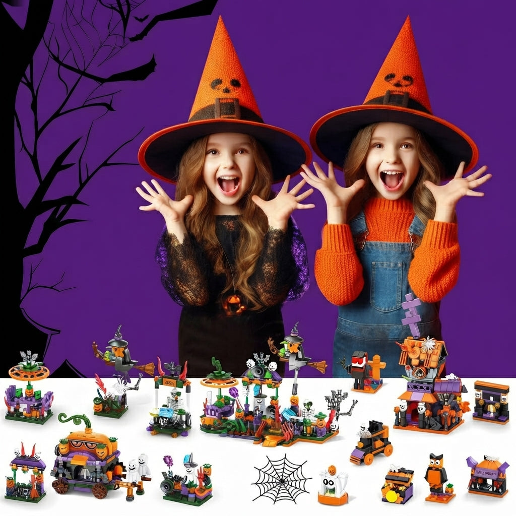 Halloween Adventskalender mit 31 Bauwerken zum Zusammenbauen