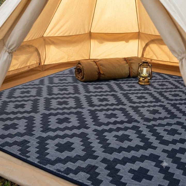 Wendbarer Outdoor Teppich – Rutschfest & UV-beständig, Geometrisches Muster