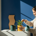 Ceramic Flower Pot with Saucer – Matte Surface