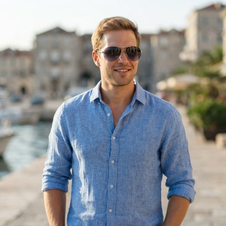 Herren Sonnenbrille Vintage Aviator Polarisiert mit UV400 Schutz