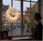 Geister-Kranz LED beleuchtet – 31 cm für Tür und Fenster