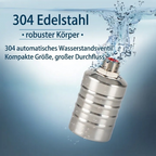 Automatic float valve – stainless steel, without electricity