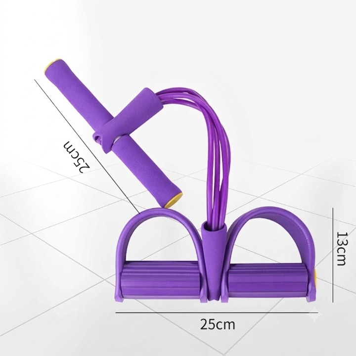 Full-Body Sit-Up Trainer with Resistance Band and Foot Pedals