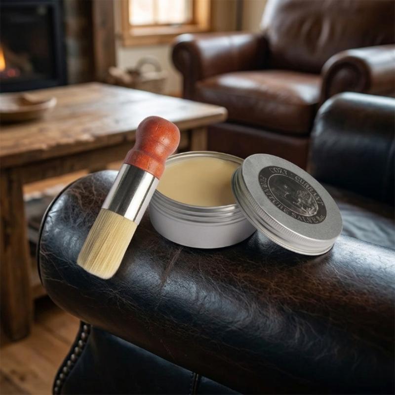 Lederpflege-Set – Balsam & Auftragspinsel für Möbel, Schuhe & Autositze