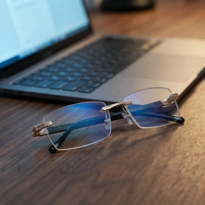 Progressive glasses with blue light filter
