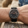 Military watch with alloy case and nylon strap, splash-resistant, 4 colors