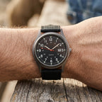 Military watch with alloy case and nylon strap, splash-resistant, 4 colors
