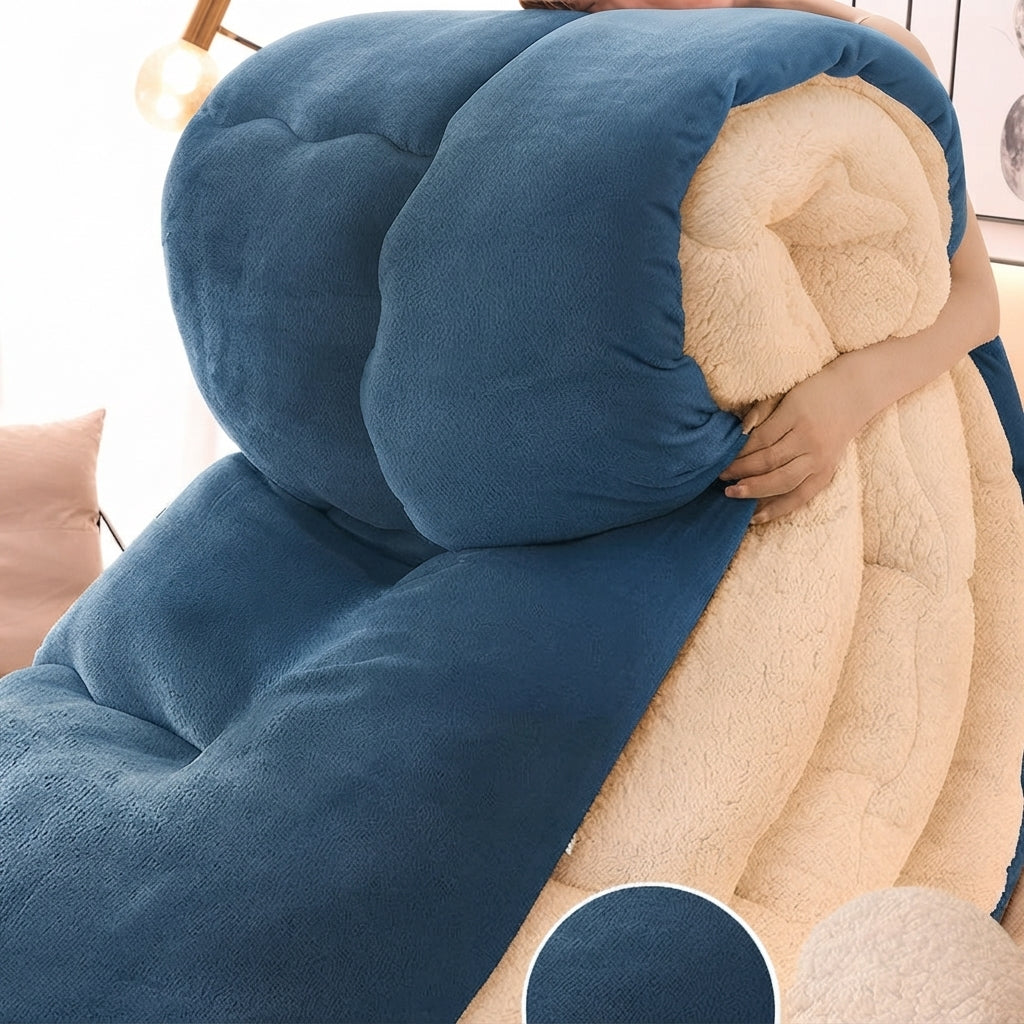 Winterdecke Flanell-Fleece mit Wollfüllung